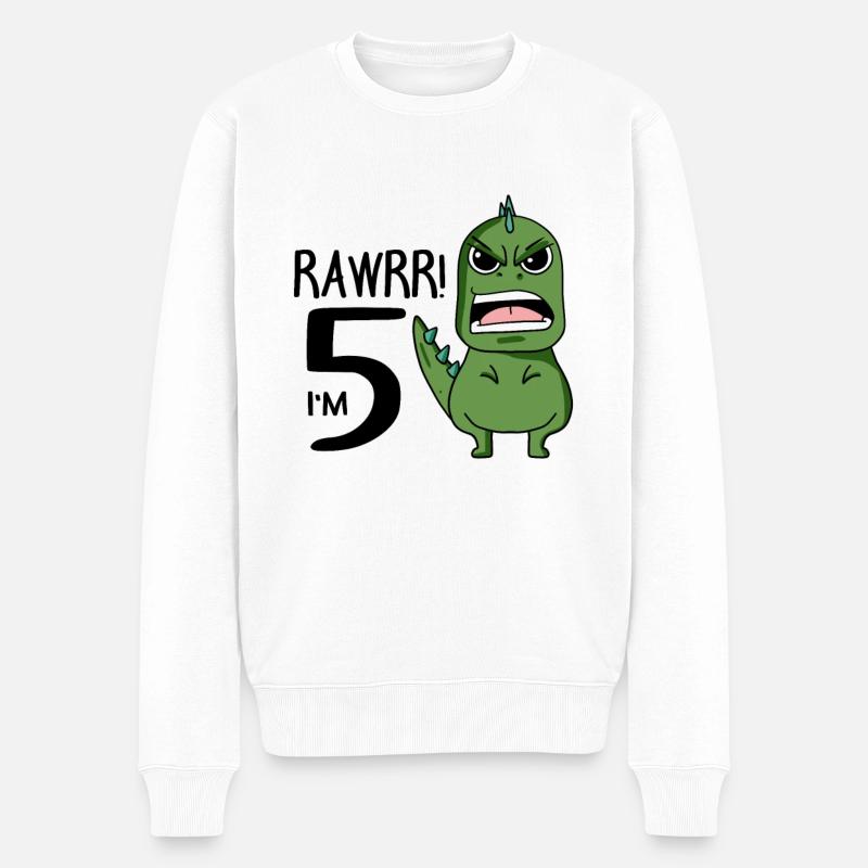 5. Geburtstag - 5 Jahre alt - Ich bin 5 - Männer Premium Bio Pullover - Weiß