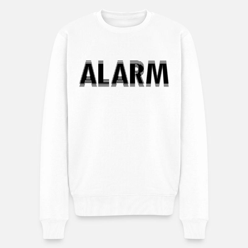 Alarm - Männer Premium Bio Pullover - Weiß