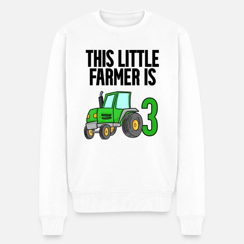Traktor 3 Jahre Junge - Männer Premium Bio Pullover - Weiß