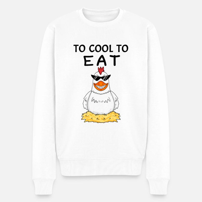 Vegan lustig - Männer Premium Bio Pullover - Weiß