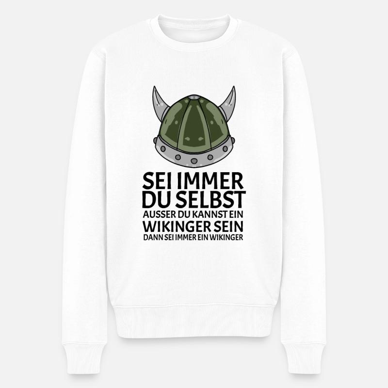 Wikinger Spruch - Männer Premium Bio Pullover - Weiß