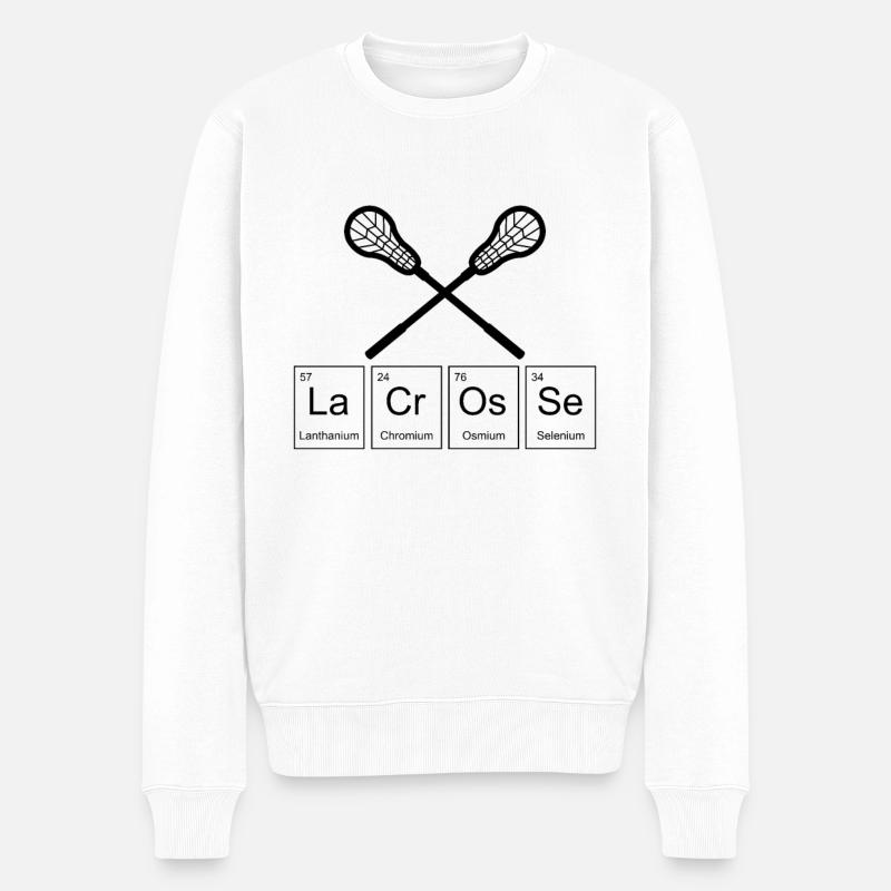 Lacrosse Player Lacrosse Coach Lacrosse Evolution - Männer Premium Bio Pullover - Weiß