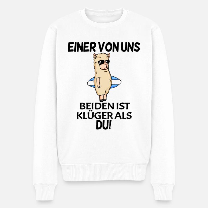 lustiger Spruch - Männer Premium Bio Pullover - Weiß