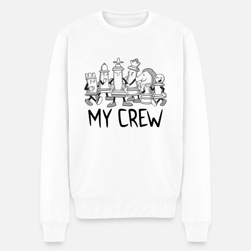 Schachspieler Schachbrett Schachspiel Brettspiel - Männer Premium Bio Pullover - Weiß