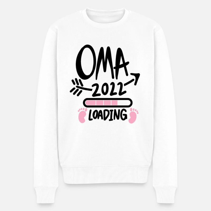 Oma 2022 - Werdende Oma 2022 - Männer Premium Bio Pullover - Weiß