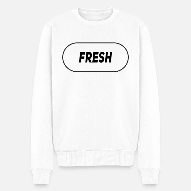 trendig - heiß - frisch - Männer Premium Bio Pullover - Weiß