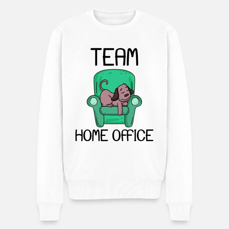 Home Office - Männer Premium Bio Pullover - Weiß