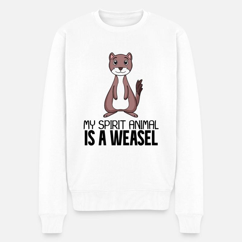 Wiesel - Männer Premium Bio Pullover - Weiß