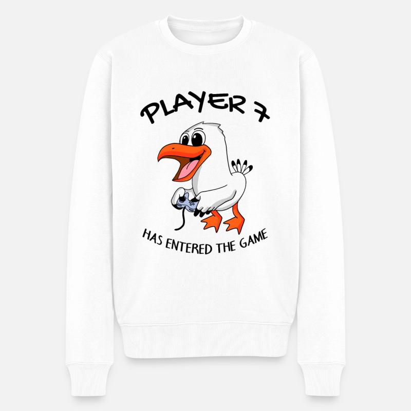 Spieler 7 hat das Spiel Betreten Baby - Männer Premium Bio Pullover - Weiß