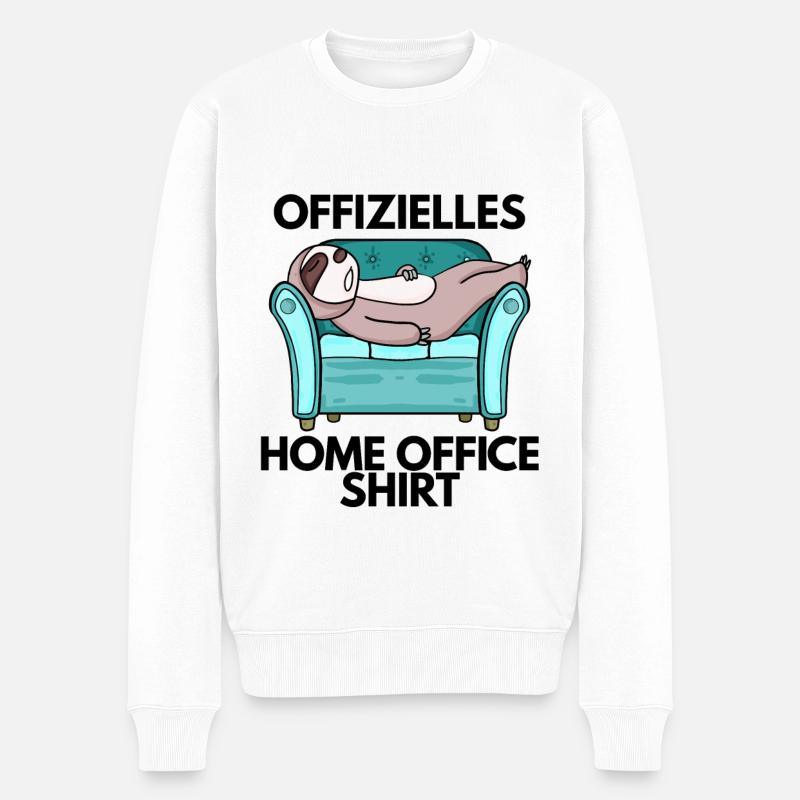 Home Office - Männer Premium Bio Pullover - Weiß