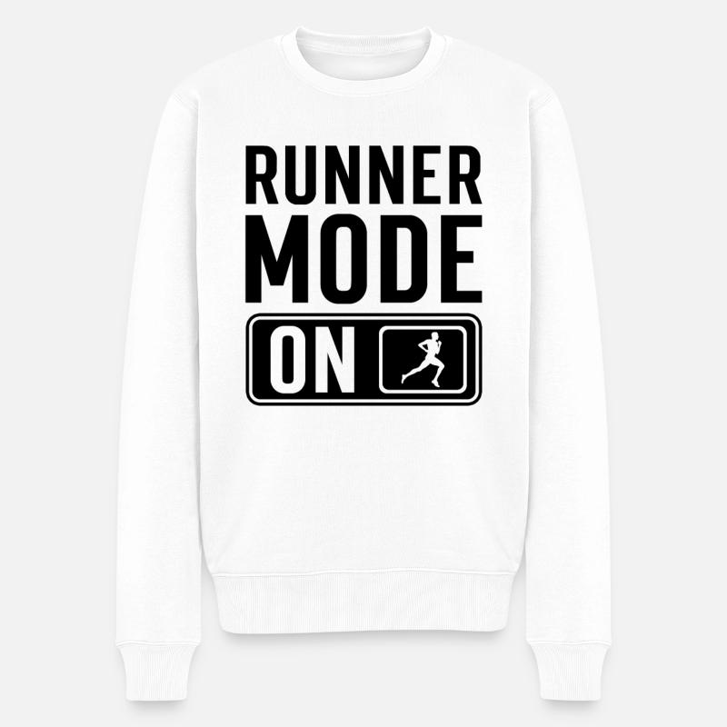 Läufer Spruch - Männer Premium Bio Pullover - Weiß
