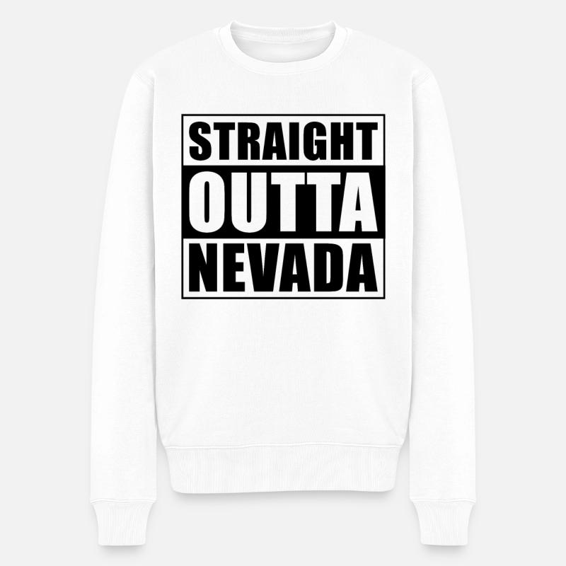 Straight outta Nevada - Männer Premium Bio Pullover - Weiß