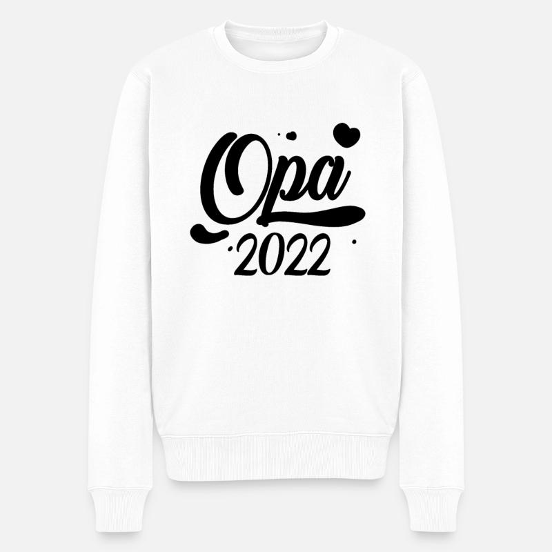 Opa 2022 - Werdende Opa - Männer Premium Bio Pullover - Weiß