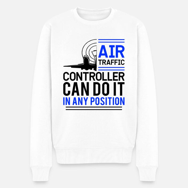 Fluglotse Flugdienst - Männer Premium Bio Pullover - Weiß