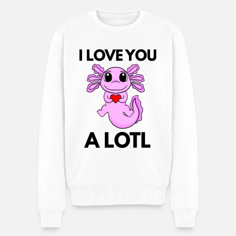Axolotl - Männer Premium Bio Pullover - Weiß