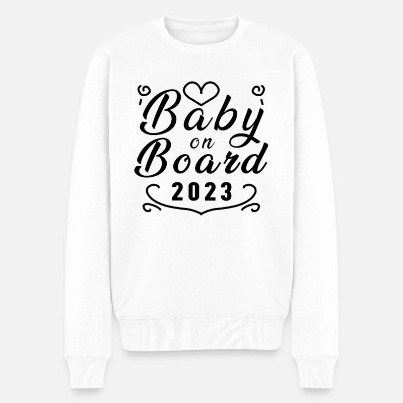 Bébé 2023 Grossesse enceinte - Pull Premium bio Homme - blanc