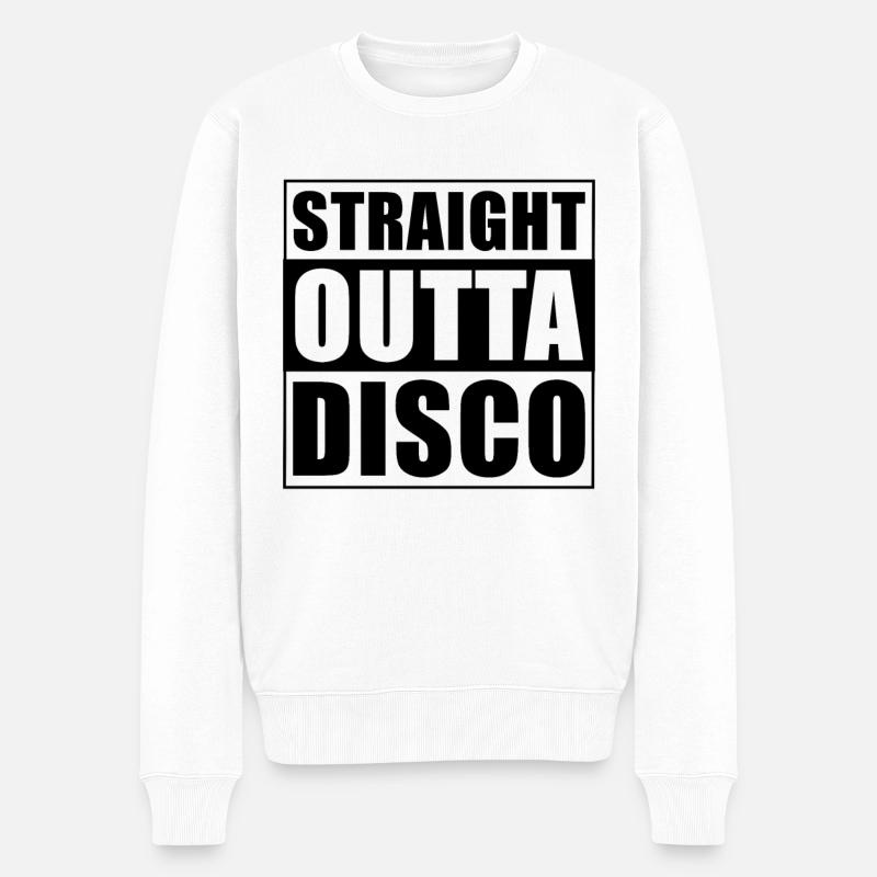 Straight outta Disco - Männer Premium Bio Pullover - Weiß