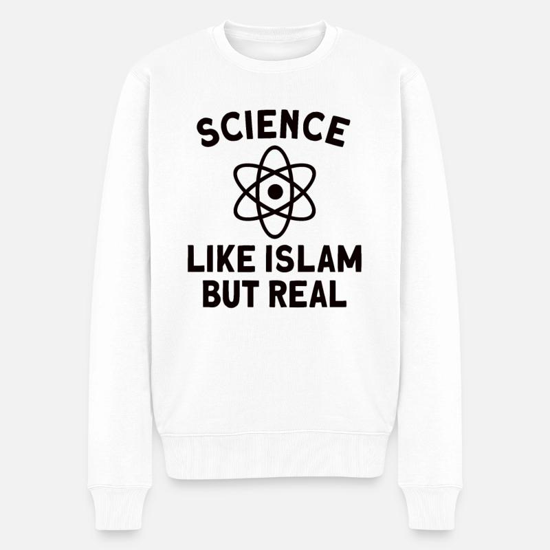 Atheist Atheismus Anti-religion Securalism God - Männer Premium Bio Pullover - Weiß