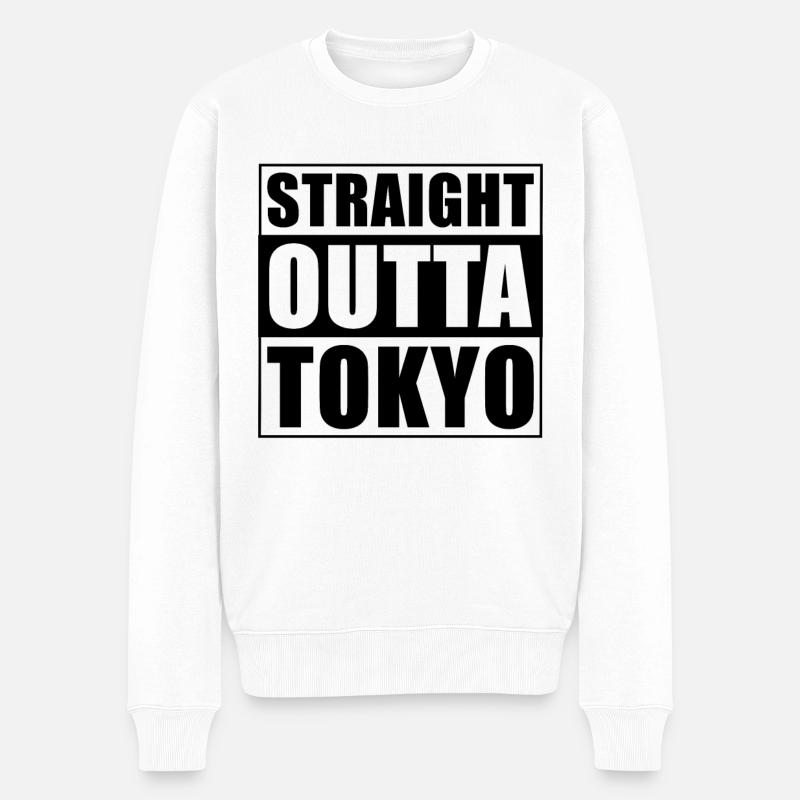 Straight outta Tokyo - Männer Premium Bio Pullover - Weiß