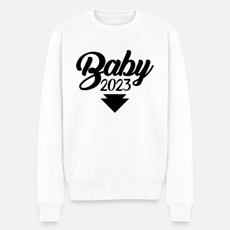 Baby 2023 - Männer Premium Bio Pullover - Weiß