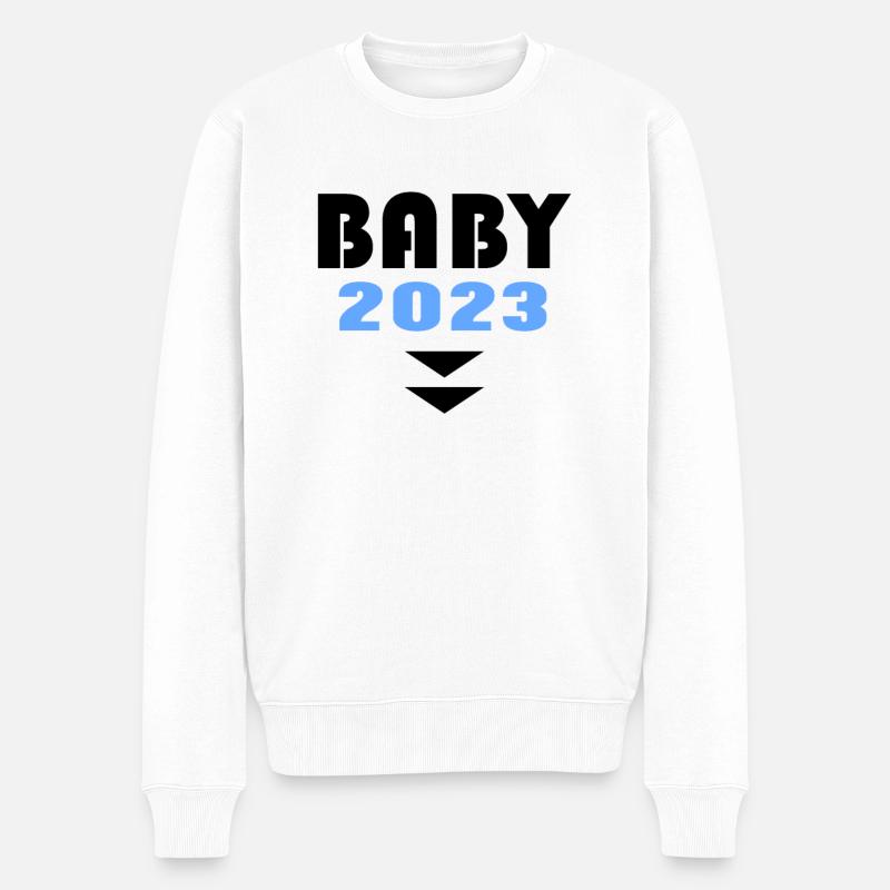 Baby 2023 Junge - Männer Premium Bio Pullover - Weiß