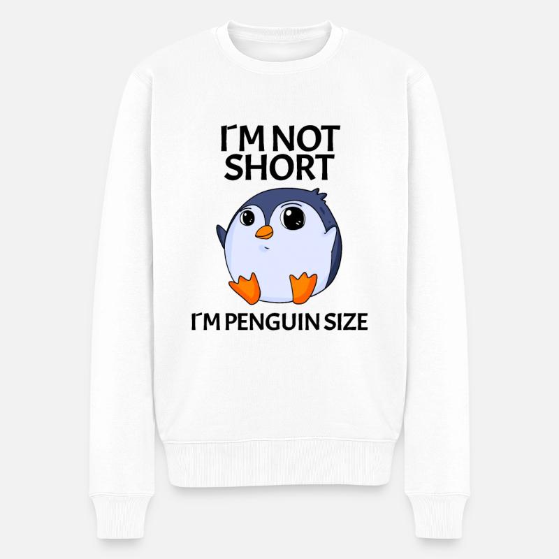 Kleinwüchsig lustiger Spruch - Männer Premium Bio Pullover - Weiß