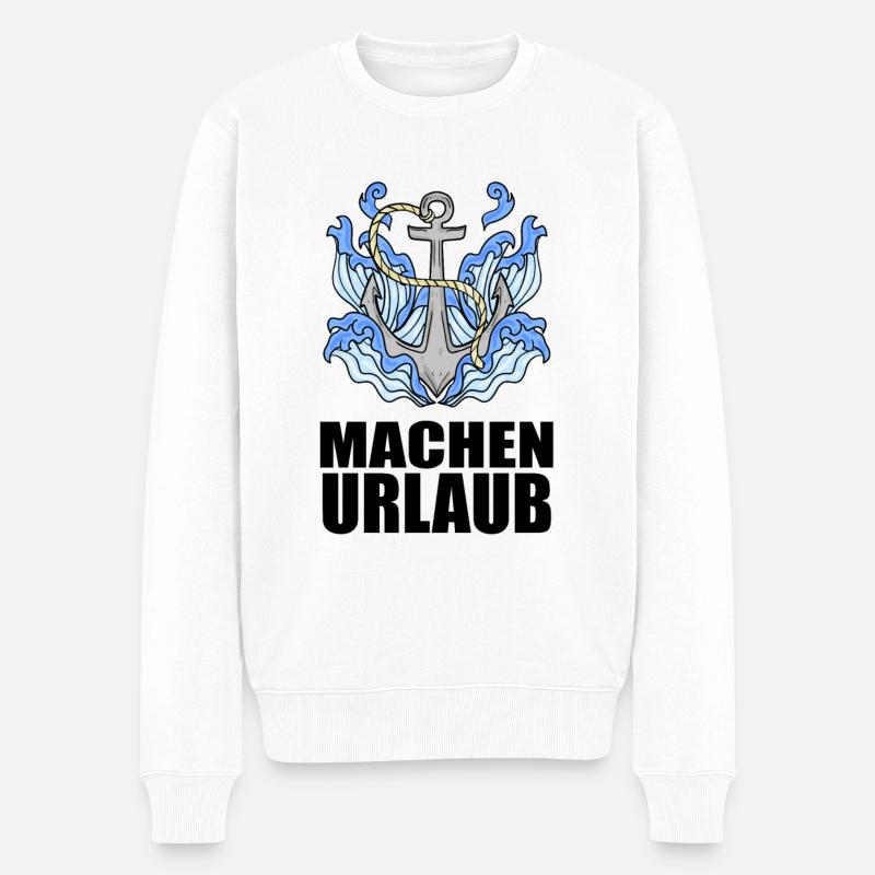 Urlaub machen - Männer Premium Bio Pullover - Weiß