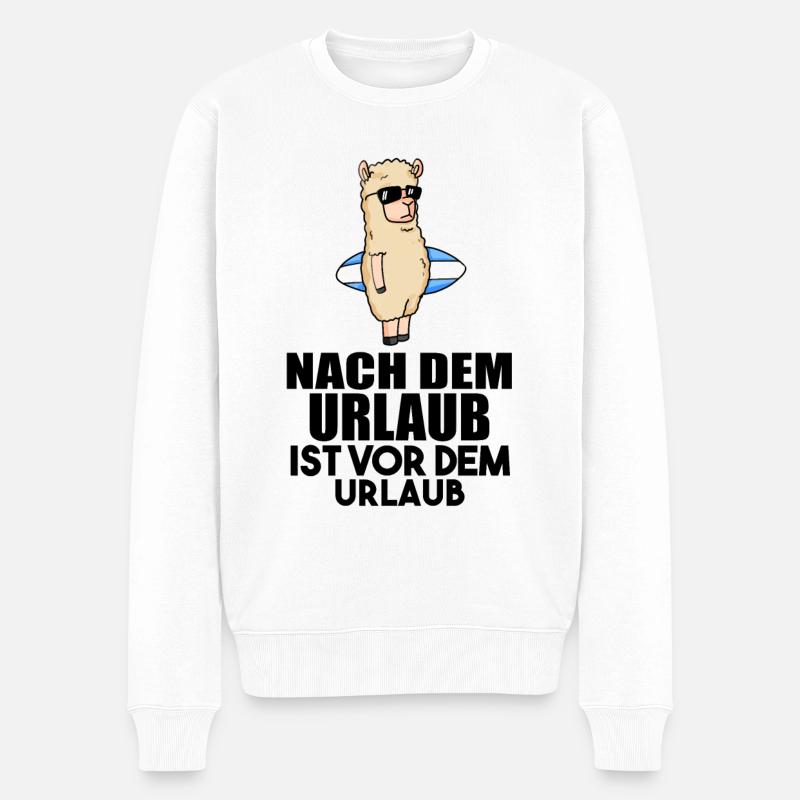 Strandraub Urlaub Reise Strand Urlaubsziel - Männer Premium Bio Pullover - Weiß