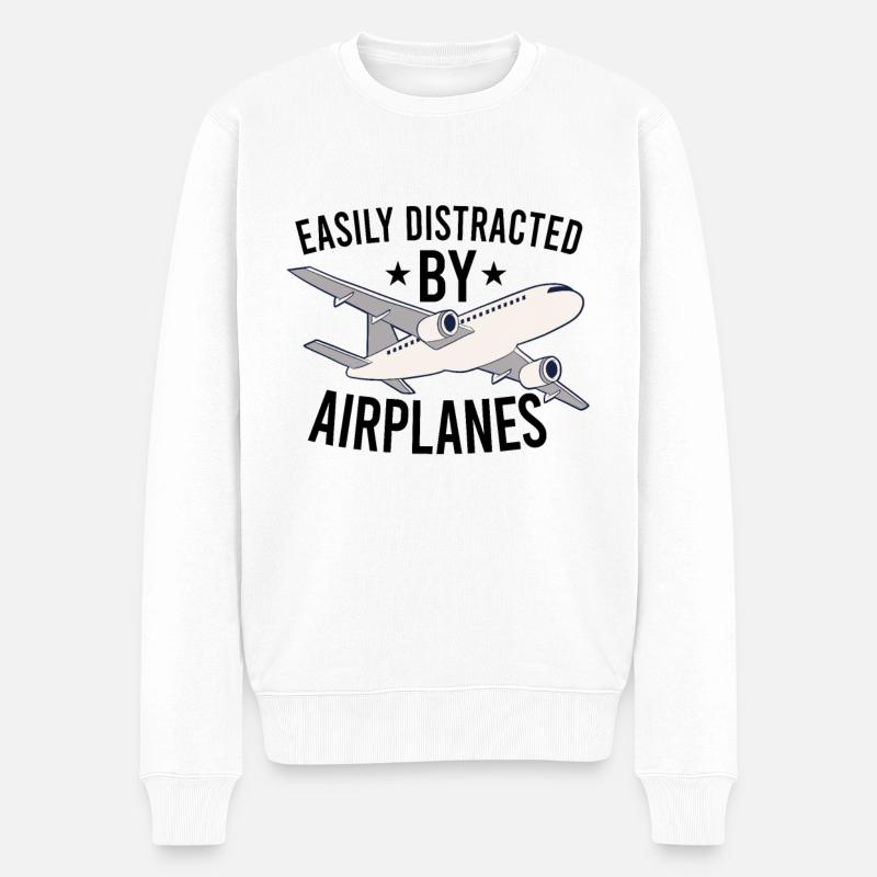 Pilot Aviation Airplane Airline Future Pilots - Männer Premium Bio Pullover - Weiß