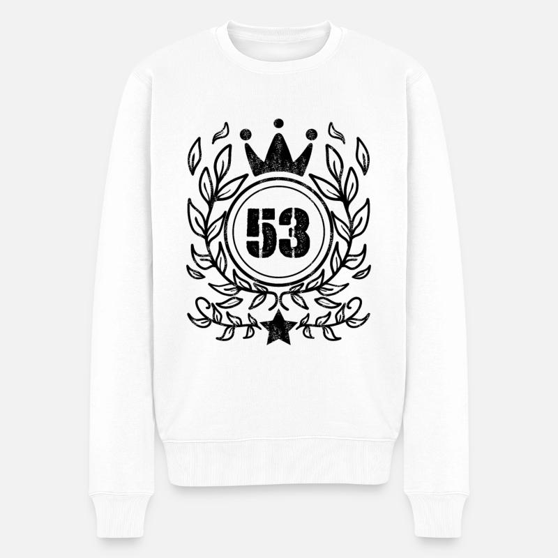53 - Année de naissance 1953 - Pull Premium bio Homme - blanc