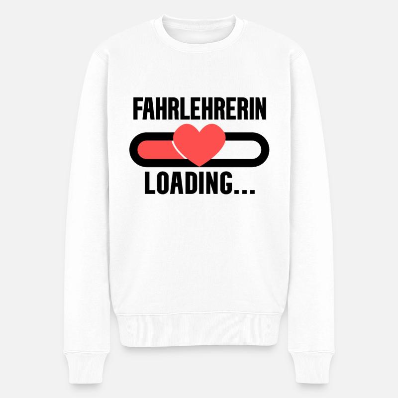 Fahrlehrerin Loading - Männer Premium Bio Pullover - Weiß