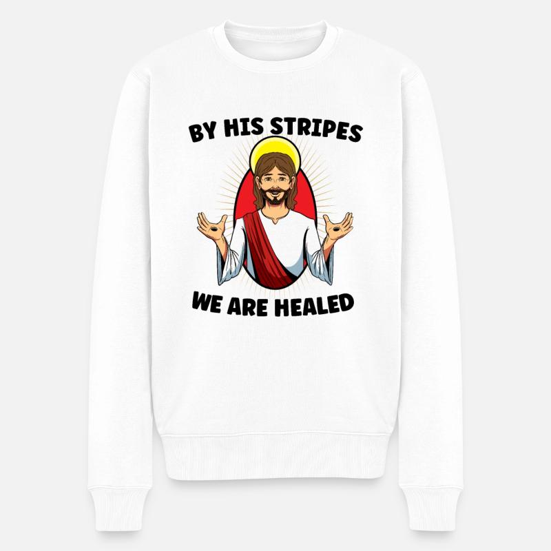 Jésus Christianisme Dieu Prière Pasteur - Pull Premium bio Homme - blanc