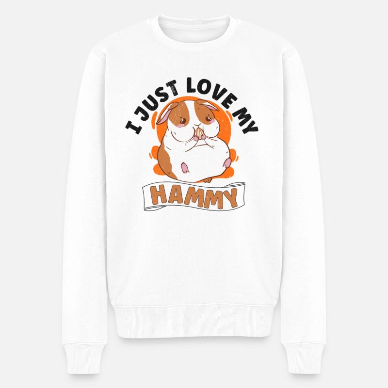 Hamster Fan Hamster Lover Hamsters - Männer Premium Bio Pullover - Weiß