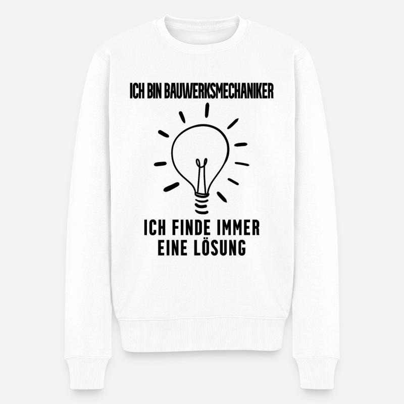 Bauwerksmechaniker Beruf Ausbildung - Männer Premium Bio Pullover - Weiß