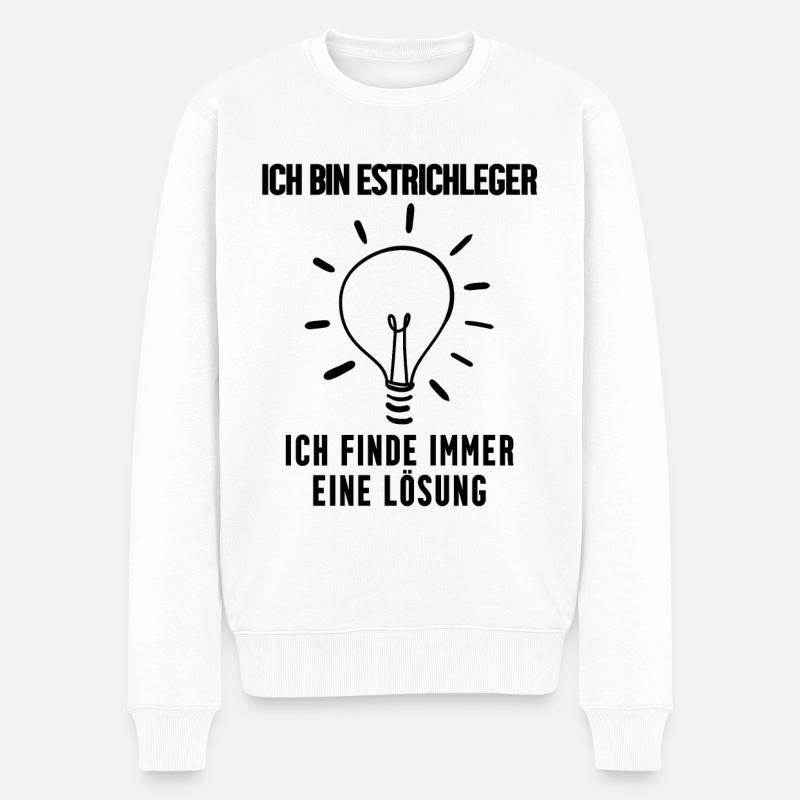 Estrichleger Beruf Ausbildung - Männer Premium Bio Pullover - Weiß