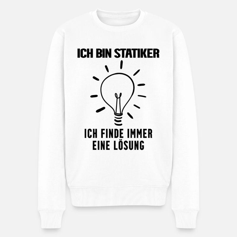 Statiker Beruf Ausbildung - Männer Premium Bio Pullover - Weiß