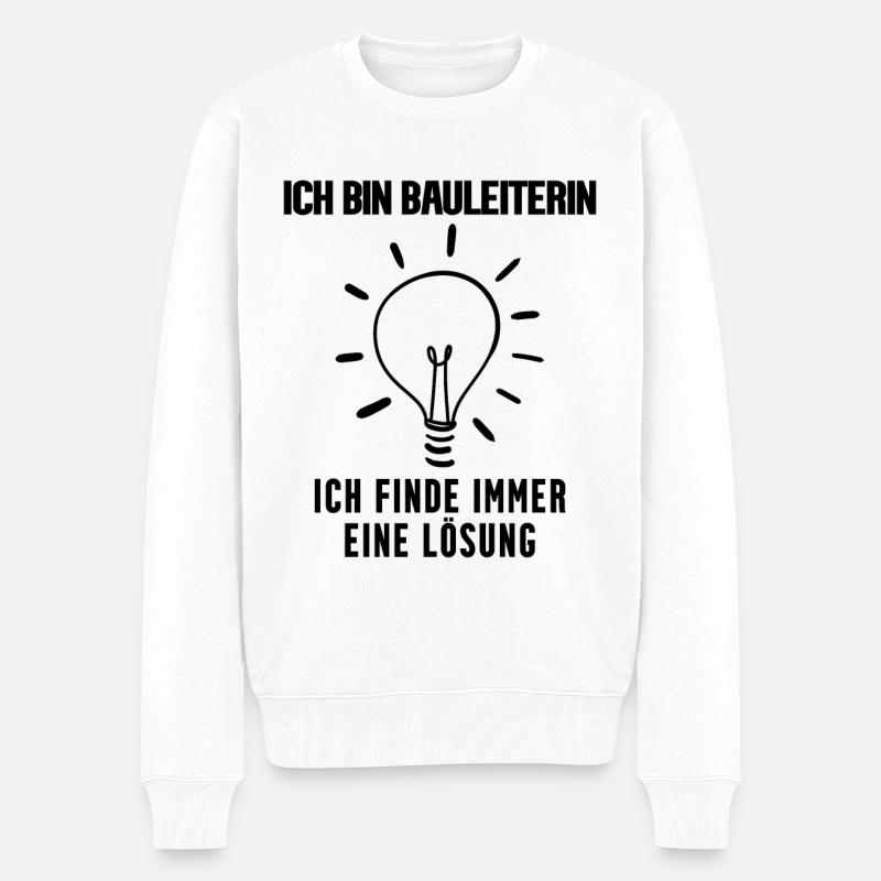 Bauleiterin Beruf Ausbildung - Männer Premium Bio Pullover - Weiß
