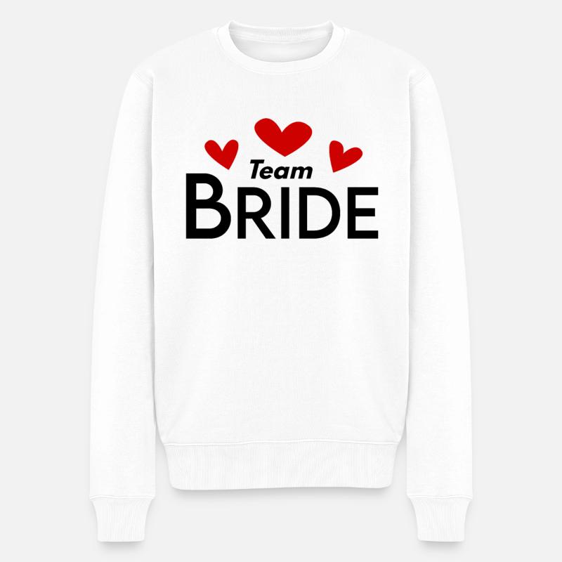 Team Braut Hochzeitsfeier - Männer Premium Bio Pullover - Weiß