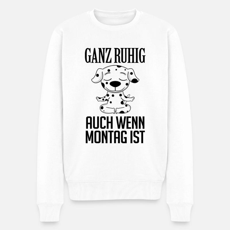 Dalmatiner Hund - Männer Premium Bio Pullover - Weiß