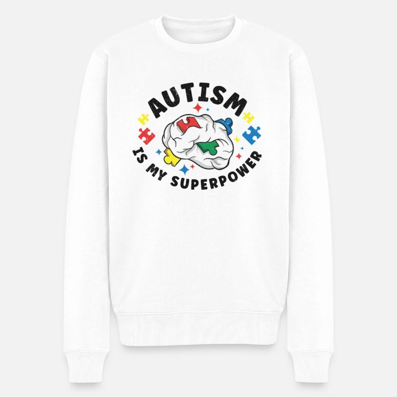 Autism Awareness Autism Disease Autistic Gift - Männer Premium Bio Pullover - Weiß
