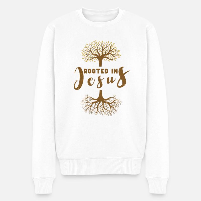 Jésus Christianisme Dieu Prière Pasteur - Pull Premium bio Homme - blanc
