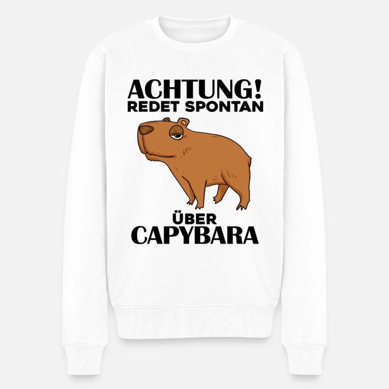Capybara Wasserschwein - Männer Premium Bio Pullover - Weiß