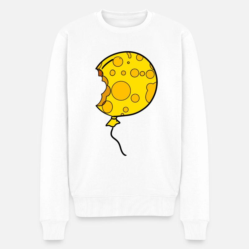 Käse Ballon - Männer Premium Bio Pullover - Weiß