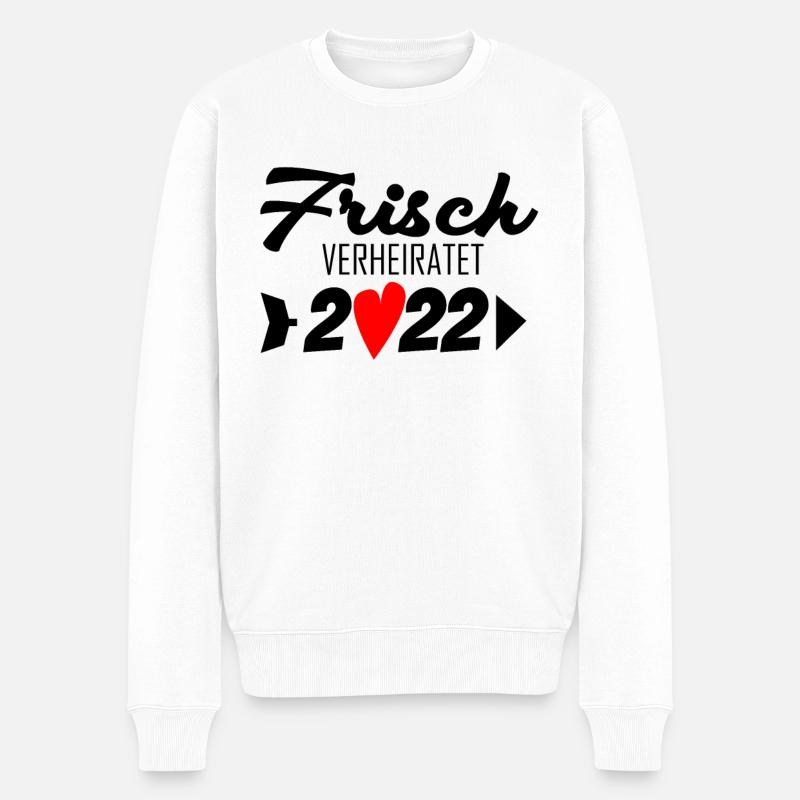 Frisch verheiratet 2022 - Männer Premium Bio Pullover - Weiß