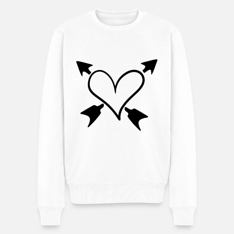 Flèches de cœur Amour - Pull Premium bio Homme - blanc