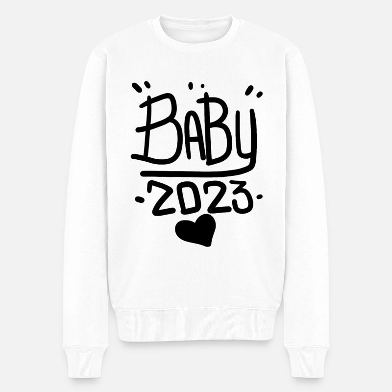 Baby 2023 - Männer Premium Bio Pullover - Weiß