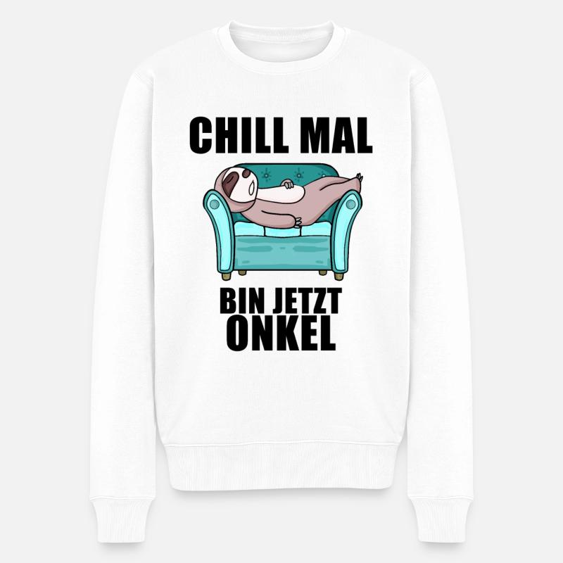 Onkel - Onkel werden - Männer Premium Bio Pullover - Weiß