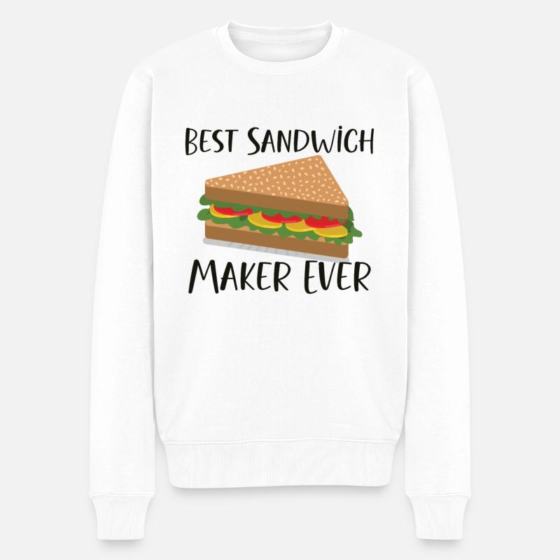 Sandwich Lover Picknick Food Lover Breakfast Gift - Männer Premium Bio Pullover - Weiß