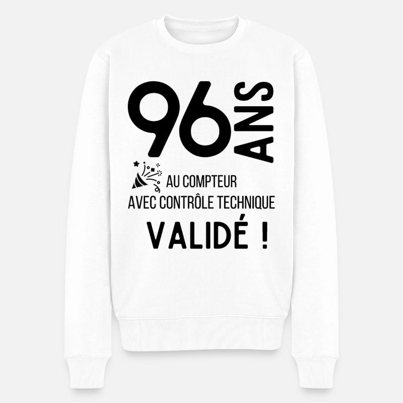 96 ans validé - Pull Premium bio Homme - blanc