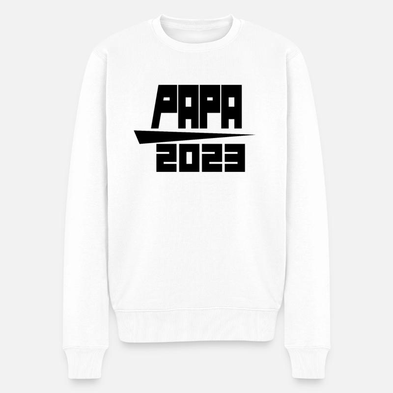 Papa 2023 - Männer Premium Bio Pullover - Weiß